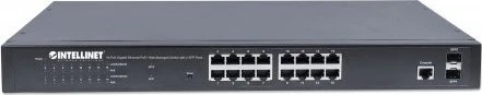 Intellinet Rackmount Gigabit Smart Switch, 16x RJ-45, 2x SFP, 374W PoE+