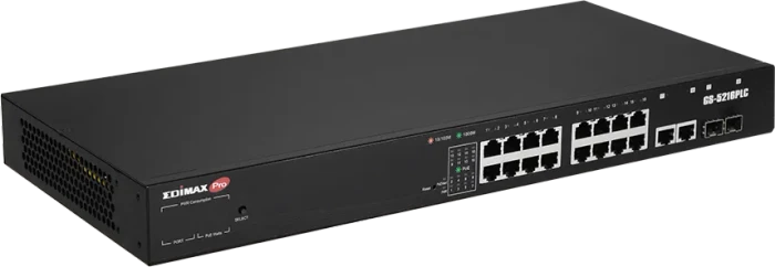 Edimax Pro GS-50 Rackmount Gigabit Smart Switch, 16x RJ-45, 2x RJ-45/SFP, 280W PoE+