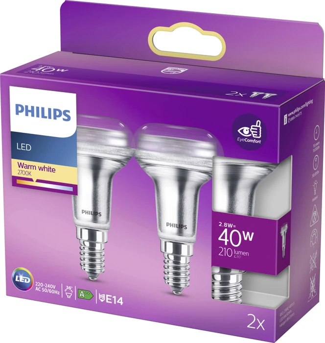 Philips CorePro LEDspot ND E14 2.8-40W/827 36°, 2 Stück