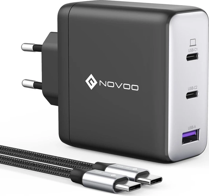 Novoo 120W USB-C Ladegerät GaN III schwarz/grau