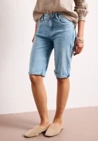 Street One Jane Bermuda Shorts mit Turn-Up Detail Jeans light blue authentic wash (Damen)