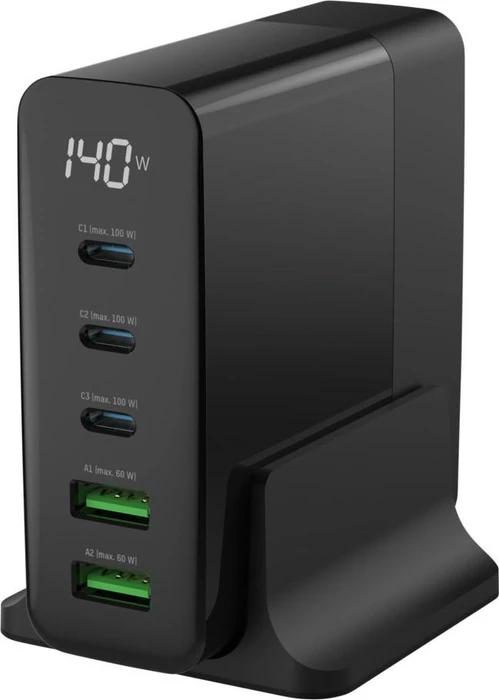 Ansmann Desktop Charger mit Display DC5140PD 140W 5-Port schwarz
