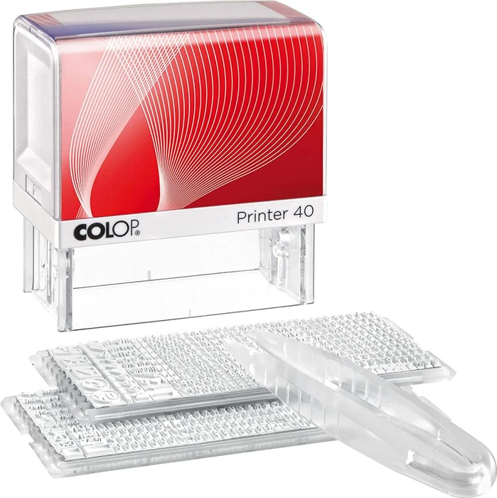 COLOP Printer 40/2 Set Textstempel zum Selbersetzen max. 6 Zeilen, 59x23mm, rot