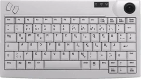 Contour Design Active Key kompakte Tastatur mit Trackball, weiß, USB, US (AK-440-TU-W/GE)