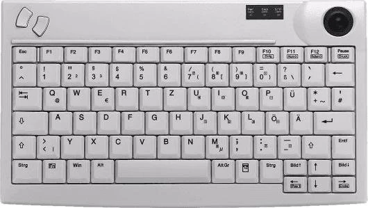 Contour Design Active Key kompakte Tastatur mit Trackball, weiß, USB, US