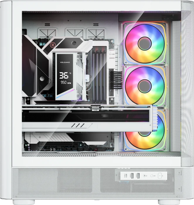Modecom Volcano AQ300 ARGB White, Glasfenster