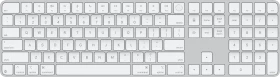 Apple Magic Keyboard mit Touch ID und Ziffernblock für Mac mit Apple Chip (USB-C), weiß/silber, USB/Bluetooth, US (MXK73LB/A)