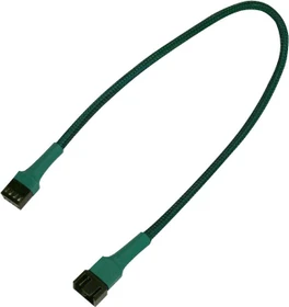 Nanoxia 4-Pin Verlängerung, sleeved, 30cm, grün (NXPWV30G)
