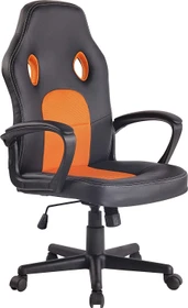 CLP Elbing Kunstleder Bürostuhl, schwarz/orange
