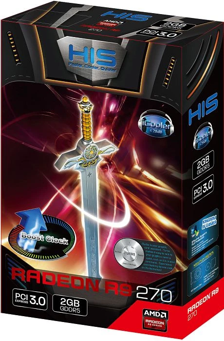 HIS Radeon R9 270 iCooler Boost Clock, 2GB GDDR5, DVI, HDMI, DP