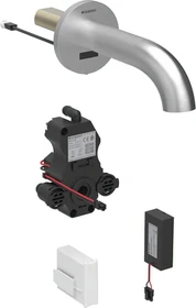 Geberit Piave Waschtischarmatur mit Batteriebetrieb 17cm für UP-Funktionsbox edelstahloptik gebürstet easy-to-clean-beschichtet