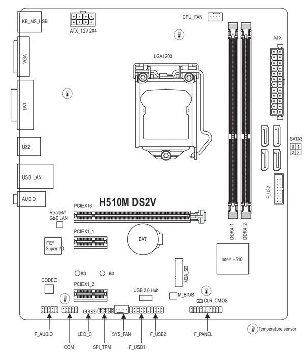 GIGABYTE H510M DS2V (Intel 1200)