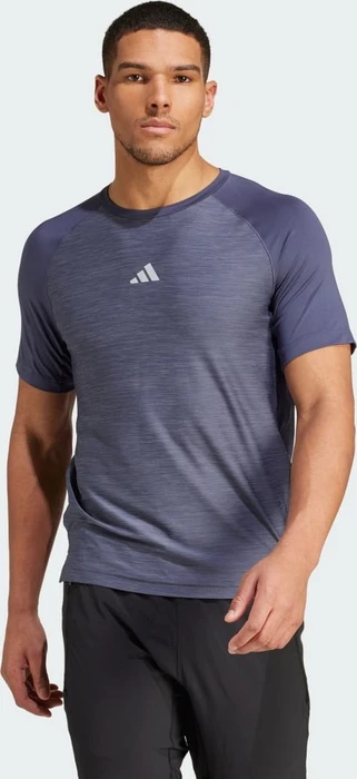 adidas Gym+ Training 3-Streifen Funktionsshirt kurzarm shadow navy mel (Herren)
