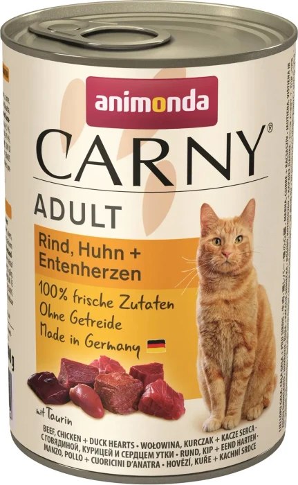 animonda Carny Adult Rind, Huhn und Entenherzen, 400g