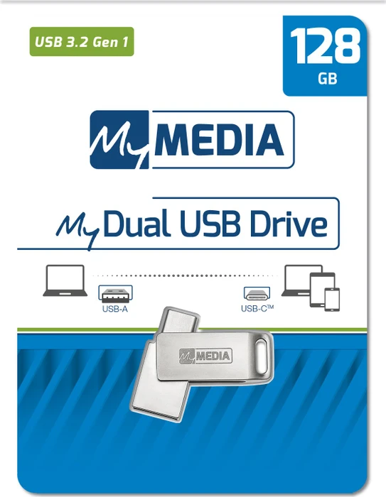 Verbatim MyMEDIA MyDual 128GB, USB-A + USB-C, USB 3.2 Gen 1×1