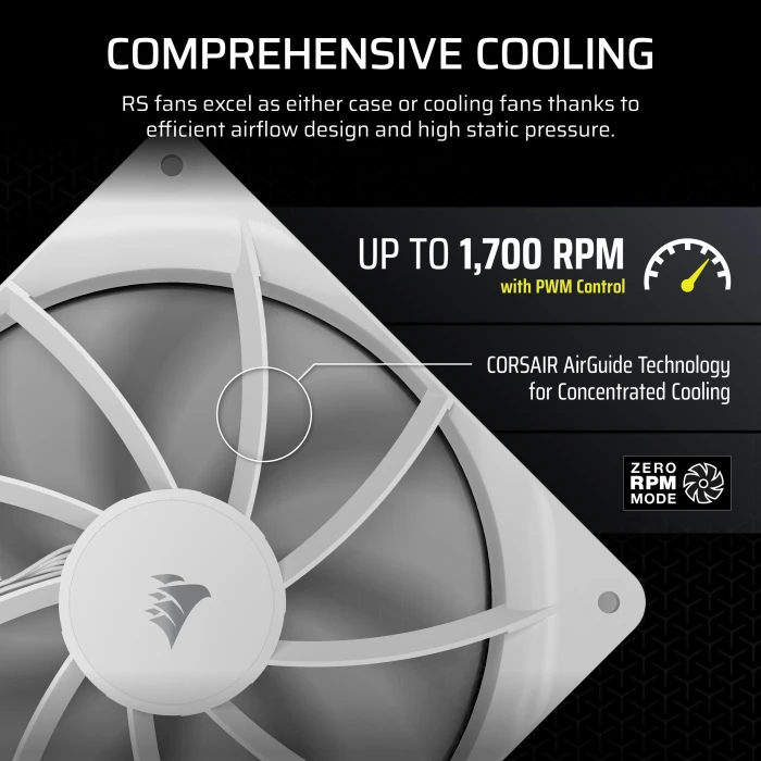 Corsair RS Series RS140, weiß, 140mm
