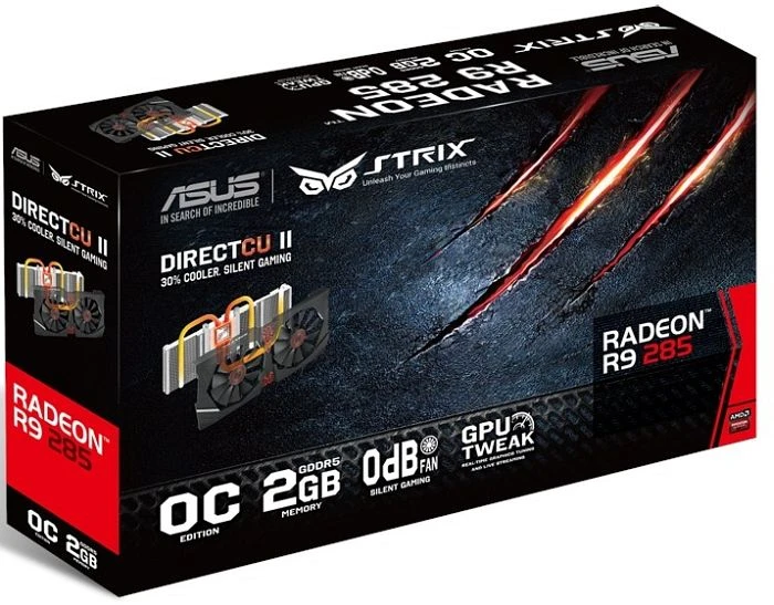 ASUS Strix Radeon R9 285, STRIX-R9285-DC2OC-2GD5, 2GB GDDR5, 2x DVI, HDMI, DP