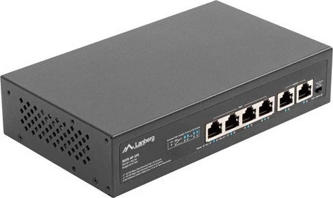 Lanberg RSFE Rackmount Switch, 6x RJ-45, 60W PoE+