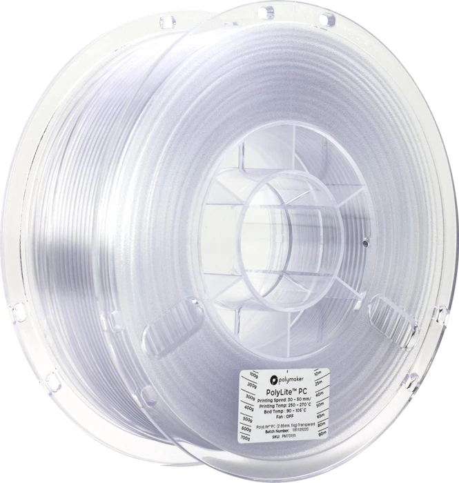 Polymaker PolyLite PC, farblos/transparent, Spule, 1.75mm, 3.00kg