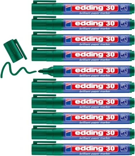 edding 30 Pigmentmarker grün, 10er-Pack