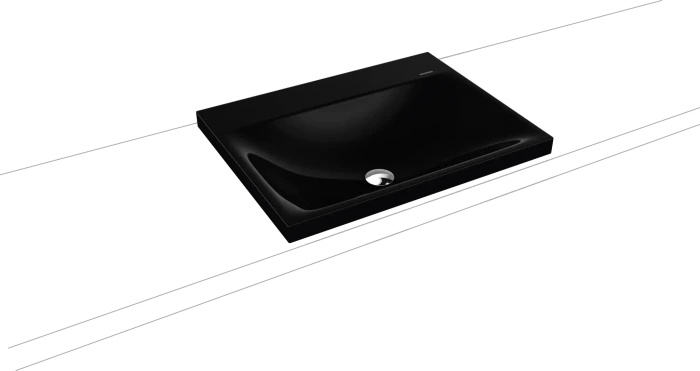 Kaldewei Silenio 3040 Aufsatzwaschtisch 60x46x4cm, Perl-Effekt, schwarz