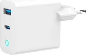 Gembird 2-Port 30W GaN USB-Schnellladegerät LED weiß