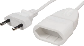 McPower Verlängerungskabel weiß H03VVH2-F 2x0,75, Euro-Stecker, 10m