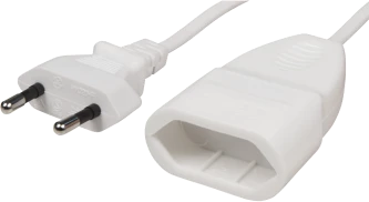 McPower Verlängerungskabel weiß H03VVH2-F 2x0,75, Euro-Stecker, 10m
