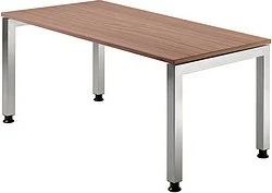 Hammerbacher Ergonomic Plus J-Serie VJS16/N/S Schreibtisch 160x80cm Nussbaum/silber