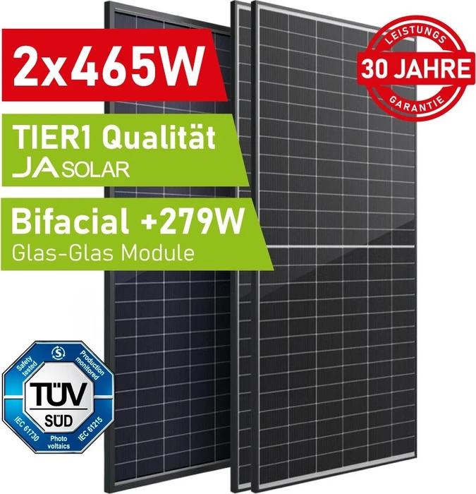 JA Solar JAM54D40-465/LB, 465Wp, 2 Stück, 930Wp