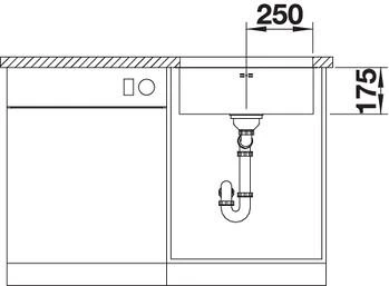 Blanco Supra 500-U Unterbau Becken mittig edelstahl