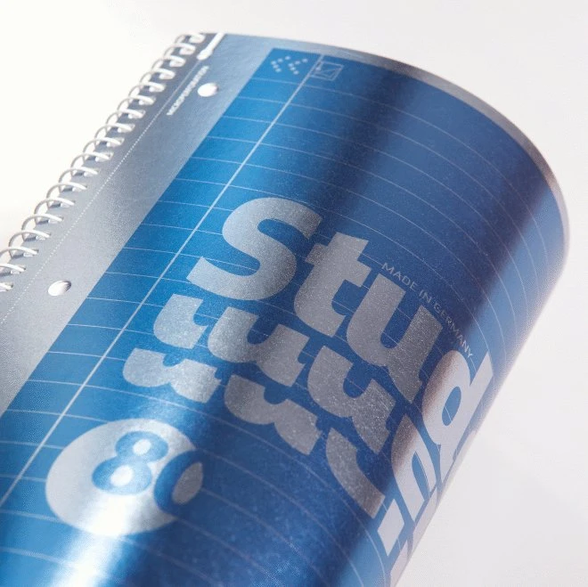 Brunnen Student Premium Collegeblock, A4, Lineatur 27, blau metallic, 80 Blatt