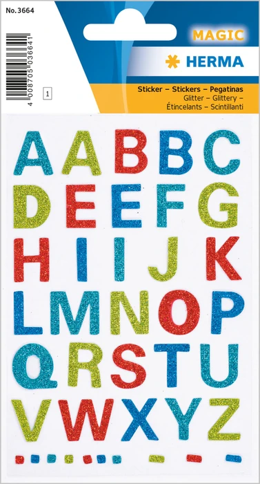 Herma Buchstabenetiketten A-Z, 10x15mm, weiß, 1 Blatt (40 Etiketten)