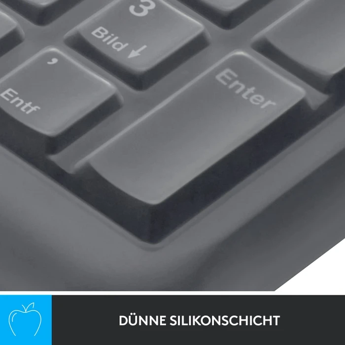 Logitech Protective Cover für Logitech K270, Logitech MK270 Desktop, Layouts: ISO-DE, Tastaturabdeckung, transparent