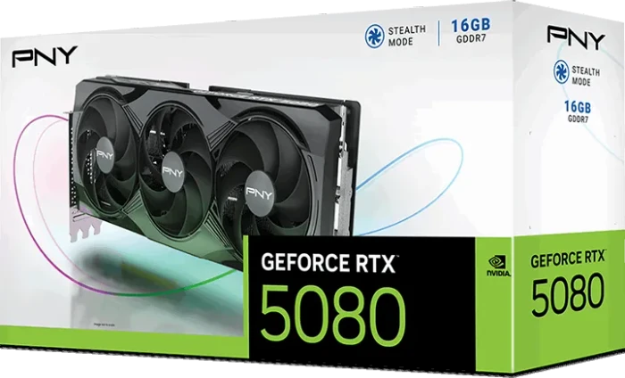 PNY GeForce RTX 5080 Triple Fan, 16GB GDDR7, HDMI, 3x DP