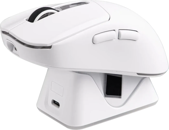 Epomaker Nex Lite Wireless Gaming Mouse mit Ladestation, weiß, USB/Bluetooth