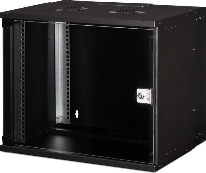 Digitus Professional SoHo Pro Line 19" Wandgehäuse 9HE, unmontiert, Sicherheitsglastür, IP20, RAL 9005, 400mm tief