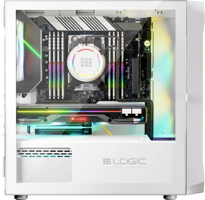 Logic Concept Portos ARGB Mini White, Glasfenster