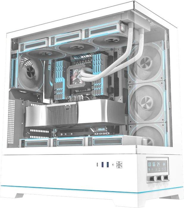 DarkFlash DY451 Pro White, Glasfenster