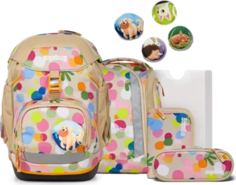 Ergobag Pack Flower PowBär 2025 Schulrucksack-Set, 6-tlg.