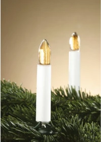 Hellum Lichterkette Riffelkerzen weiß 15x E10