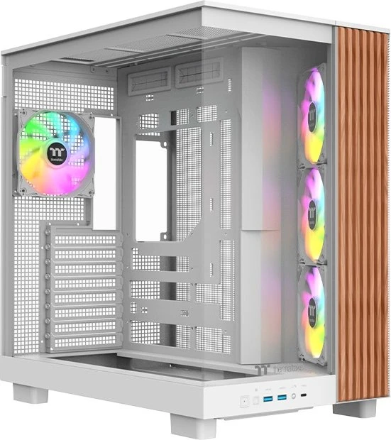 Thermaltake View 380 XL WS ARGB Snow, weiß/braun, Glasfenster