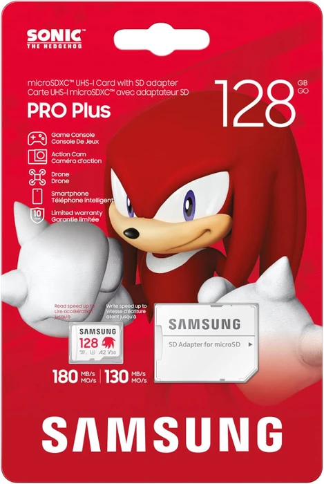 Samsung PRO Plus R180/W130 128GB Sonic the Hedgehog Kit, UHS-I U3, A2, Class 10
