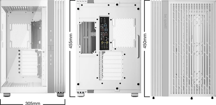 be quiet! Light Base 600 DX White, weiß, Glasfenster