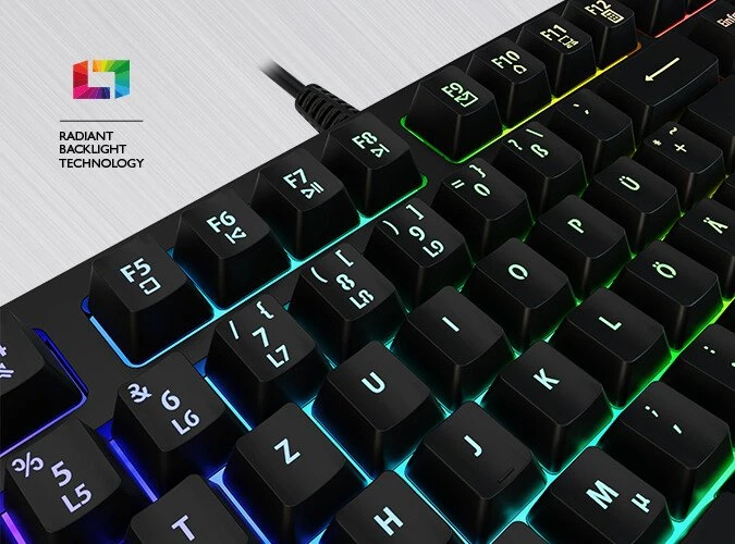 Lioncast LK100 RGB Gaming Tastatur, USB, DE