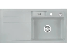 systemceram Bela 100 Einbau Becken rechts mit Ablauffernbedienung titan