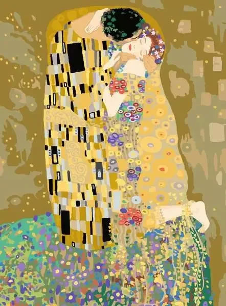 Ravensburger Malen nach Zahlen CreArt Leinwand ART Collection: Der Kuss (Klimt)