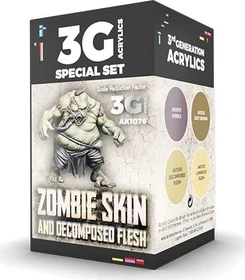 AK-Interactive 3rd Gen Acrylic Colors Wargame Color Set Zombie Skin and Decomposed Flesh Farbset, 4-tlg.