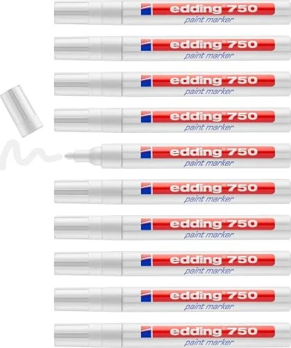 edding 750 Lackmarker weiß, 10er-Pack