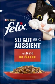 Purina Felix So gut wie es aussieht mit Rind in Gelee, 2.21kg (26x 85g)